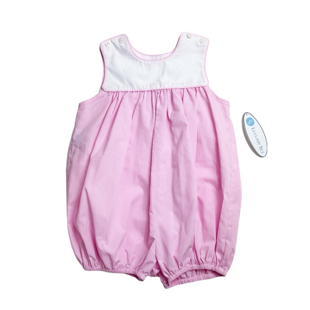 Lullaby Set Pink & White Baby Bubble Romper